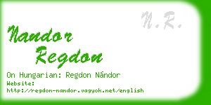 nandor regdon business card